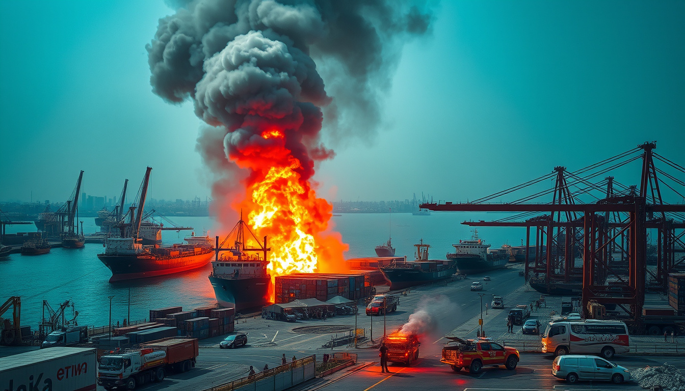 Fire Erupts at Egypt's Damietta Port: No Injuries Reported Amidst Ongoing Investigations
